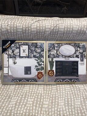 Crystal Luxe Luxury Fashion Wall Art Set For Bedroom or Bathroom